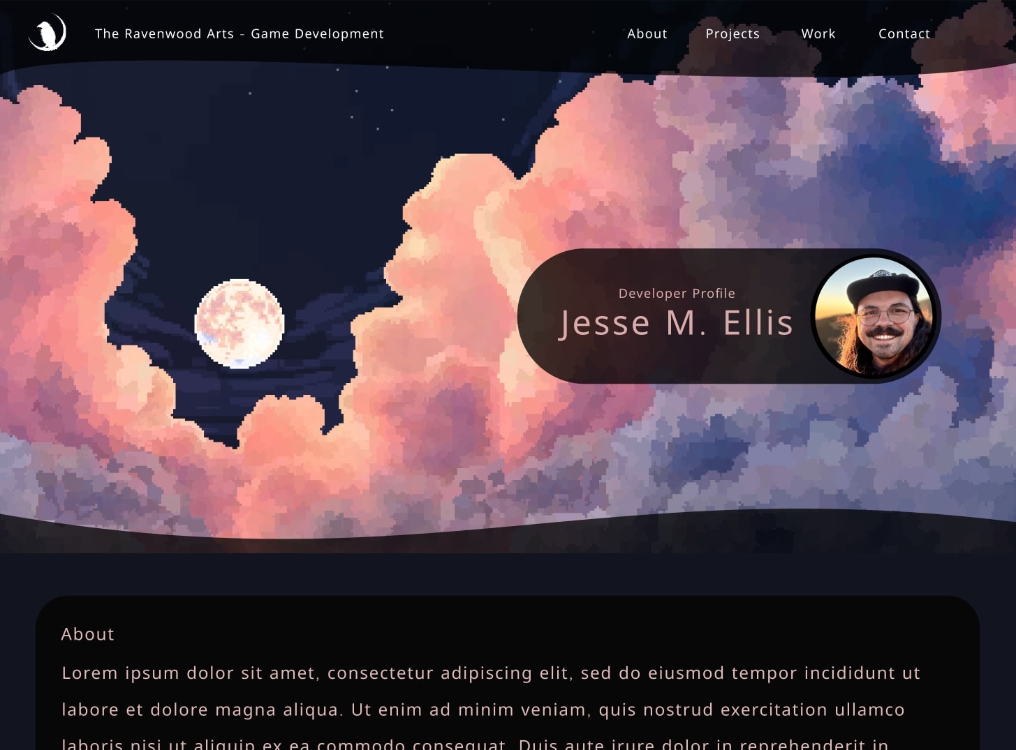 Figma design for the personal website.